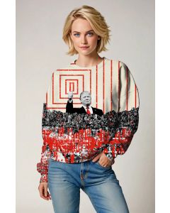 Red Trump Presidential Memorial Casual Print Sweater