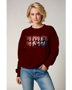 Vintage Bold Red Obama Presidential Portrait Comfortable Crewneck Sweatshirt