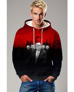 Presidential Memorial Trump Graphic Unisex Hoodie Red and Black