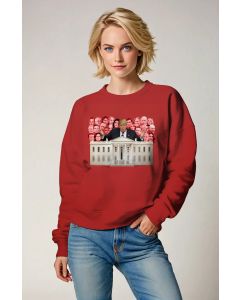 Vintage Red Graphic Trump Print Presidential Memorial Unisex Comfy Crewneck Sweatshirt