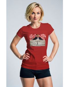 Retro Red Trendy Trump Print Presidential Memorial Unisex Funny Comfy Tee