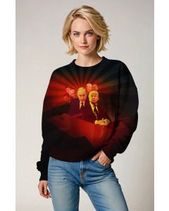 Classic Retro Presidential Print Red Unisex Comfort Crewneck Sweatshirt