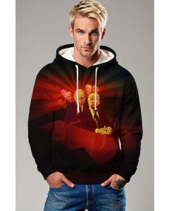 Retro Red Presidential Hoodie with Trump Graphic for Men and Women