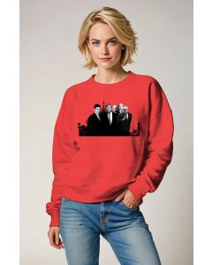 Cute and Comfortable Unisex Red Presidential Memorial Print Crewneck Sweater