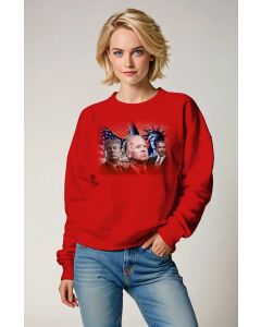Presidential Memorial Relaxed Fit Red Crewneck Sweatshirt