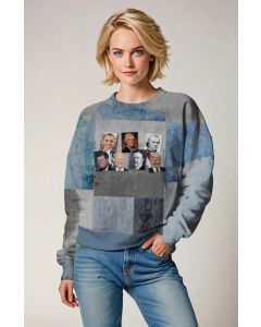 Presidential Portrait Comfy Blue Soft Crew Neck Sweatshirt