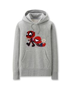 Cute Solid Color Spiderman and Deadpool Cartoon Style Funny Deadpool Cartoon Style F Hoodie Solid
