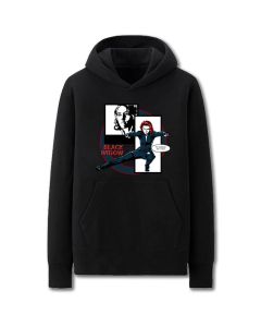 Avengers Solid Color Black Widow Marvel Inspired Hoodie Solid Black Urban Style