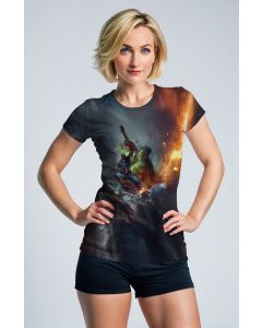 Dark Gray Avengers Battle Scene T‑Shirt