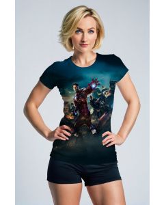 Dark Blue Avengers Iron Man Graphic T‑Shirt