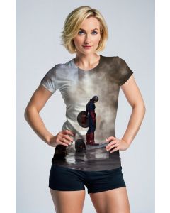Gray Captain America Battle T‑Shirt