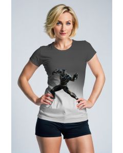 Black Panther Shadow Pounce Graphic T‑Shirt – Charcoal Black