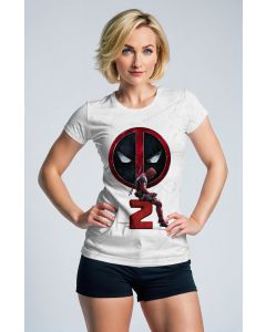 White Deadpool 2 Graphic T‑Shirt