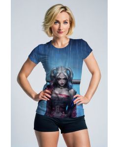 Blue Harley Quinn Street Style T‑Shirt
