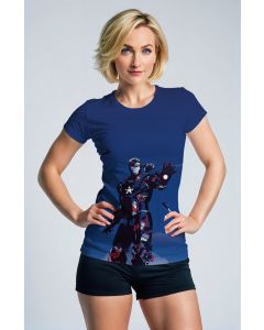 Blue Iron Hero Graphic T-Shirt – Tech Warrior Aesthetic