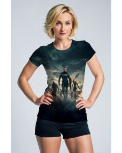 Battle Horizon Tee – Dark Teal Hero Squad Graphic Shirt