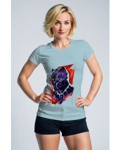 Black Panther T-Shirt – Light Blue Geometric Legend