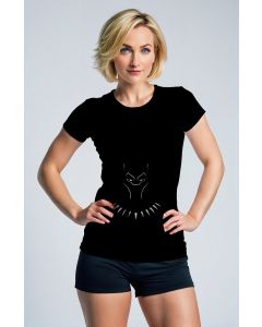 Black Panther T-Shirt – Minimal Outline Black