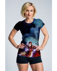 Iron Man Cosmic Battle Scene Graphic T-Shirt