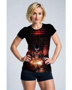 Miles Morales Electric Charge Black & Red Graphic T-Shirt