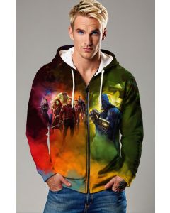Multicolor Avengers Heroes Zip‑Up Hoodie