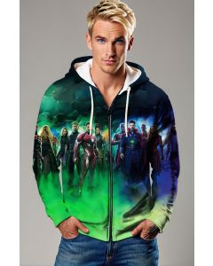 Green Avengers Team Zip‑Up Hoodie