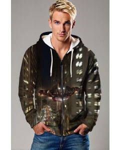 Iron Man Urban Flight Zip‑Up Hoodie – Sleek Black Hero Design