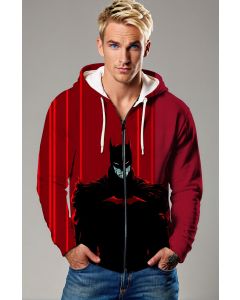 Red Batman Zip‑Up Hoodie