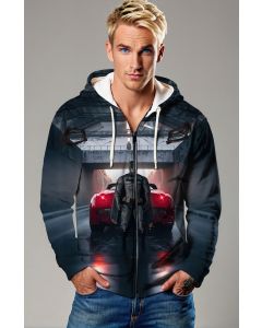 Gotham Velocity – Black Zip-Up Hoodie