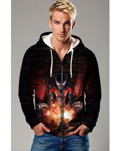 Miles Morales Electric Charge Black & Red Full-Zip Hoodie