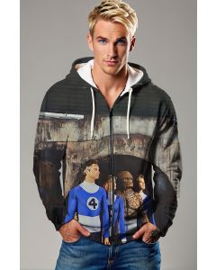 Navy Gradient Fantastic Four (Reboot 2005) Zip-Up Hoodie