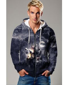 Midnight Sons by Agt Design Black Zip-up Hoodie