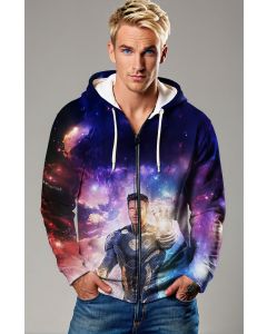Ikaris Cosmic Blue Zip-up Hoodie
