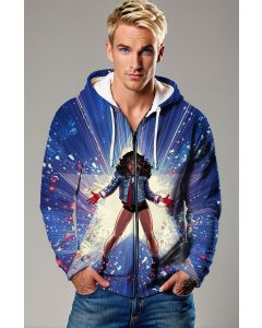 America Chavez Zip-Up Hoodie – Star-Powered Strength
