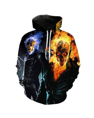Movie Ghost Rider Pullov Hoodie Everyday Wear Urban Style