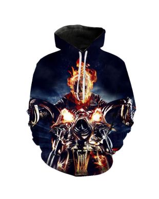 Movie Ghost Rider Pullov Hoodie Urban Style Classic Fit