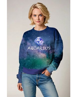 Mystic Nebula Aquarius Unisex Sweatshirts in Blue