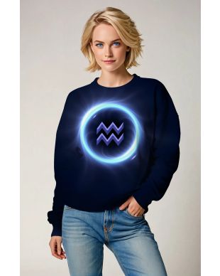 Aquarius Night Sky Ring Light Blue Unisex Sweatshirts