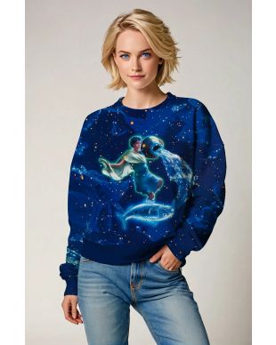 Aquarius Inspiration Flowing Waves Blue Unisex Sweatshirt