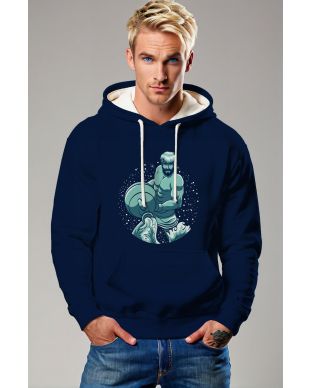Aquarius Guardian Sky God Unisex Hoodie in Blue with Celestial Uranus and Stars Design