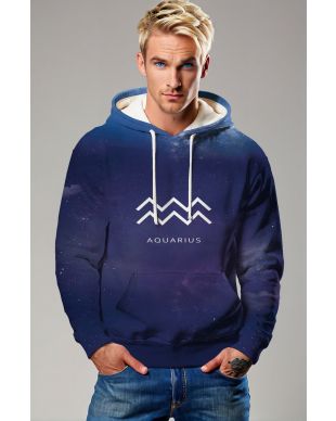 Mystic Midnight Purple Galaxy Aquarius Unisex Hoodie