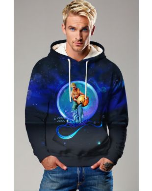Aquarius Guardian Unisex Hoodie in Mystical Cosmic Blue