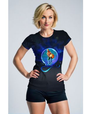 Mystical Aquarius Unisex T-Shirts with Cool Blue Cosmic Glow