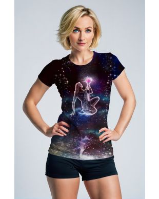 Aquarius Galaxy Unisex T-Shirts in Purple: Ocean Meets Sky Edition