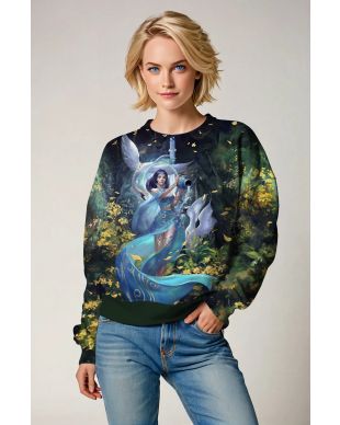 Forest Blossom Alcmene Aquarius Inspired Unisex Sweatshirts with Swan Details