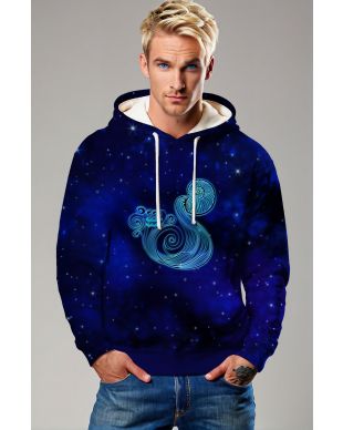 Aquarius Guardian Unisex Galaxy Blue Hoodie