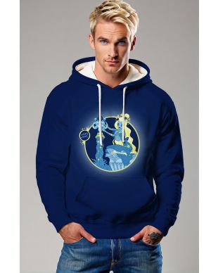 Aquarius Goddess Star Water Flow Unisex Hoodie in Aquarius Blue