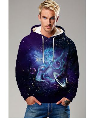 Starry Night Aquarius Myth Hoodie in Blue