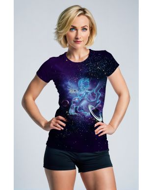 Aquarius Starlight Unisex T-shirts with Mythical Alcmene Silhouette in Blue