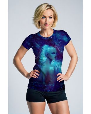 Helen Aquarius Myth Blue Universe Starry Sky Side Profile Hair Up Unisex T-Shirts
